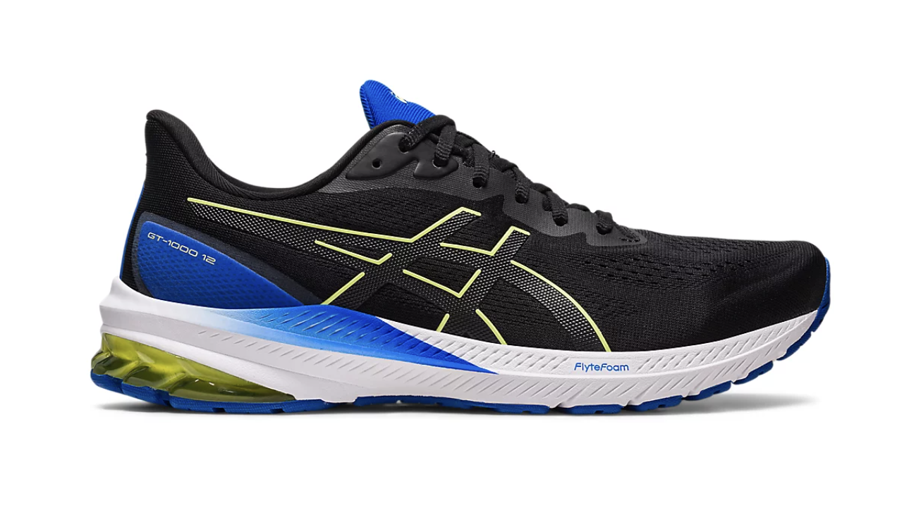Asics GT 1000 12 2E Mens Black Glow Yellow